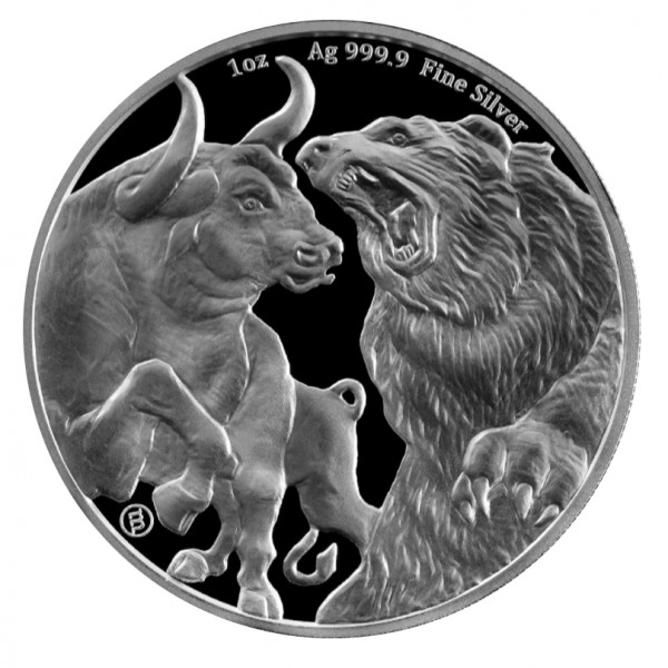 1 oz bull and bear 2021 silver coin