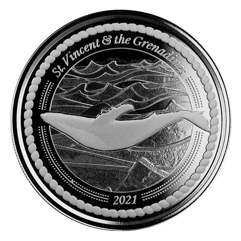 1 oz silver 2021 st vincent eastern caribbean n3 8 ec8 humpback whale
