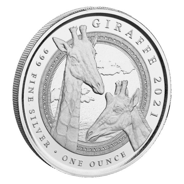 1 oz silver equatorial guinea giraffe 2021 bu 1000 cfa