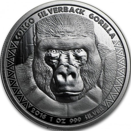 1 oz silver gorilla congo 2016