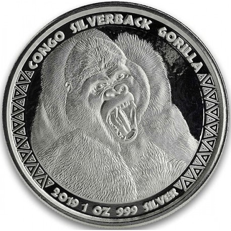 1 oz silver gorilla congo 2019