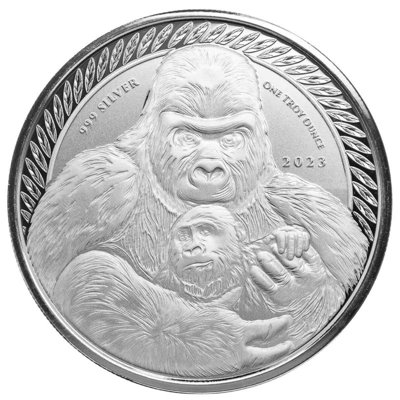 1 oz silver gorilla congo 2023 cfa 5000 bu