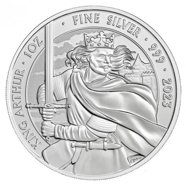 1 oz silver myths legends 2023 1 bu king arthur 1 voorkant