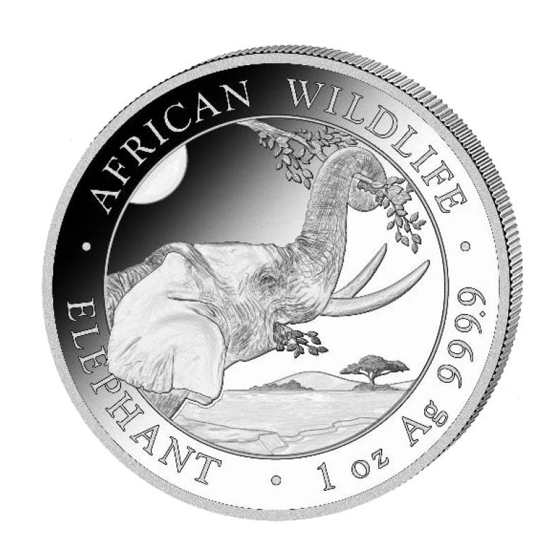 1 oz silver somalia elephant 2023 shillings 100