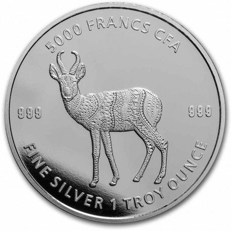 1 oz zilver mandala antelope 2021 chad 5000 cfa
