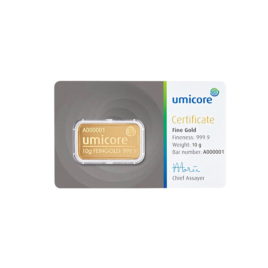 10 gram umicore goodgold goldbar certified 1