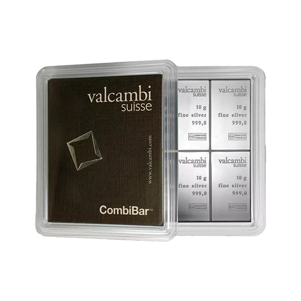 10 x 10 Valcambi CombiBar zilver silver