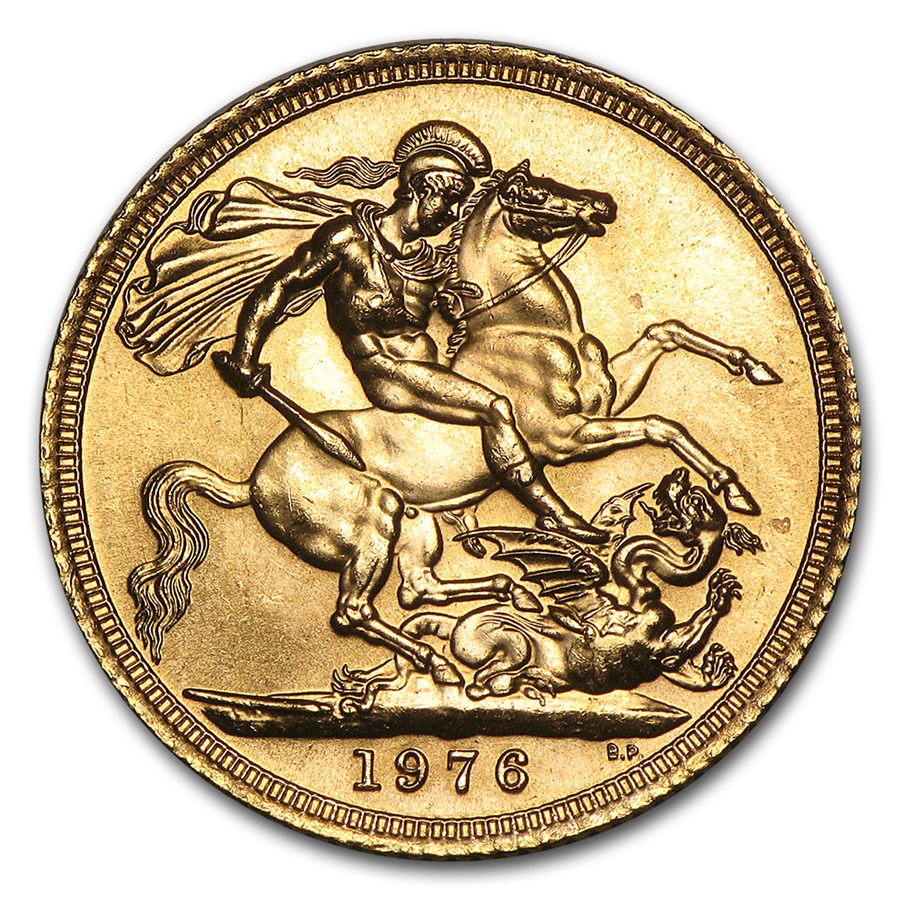 1974 1982 great britain gold sovereign elizabeth ii bu 88953 Rev