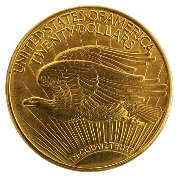 20 saint gauden gold coin back 2