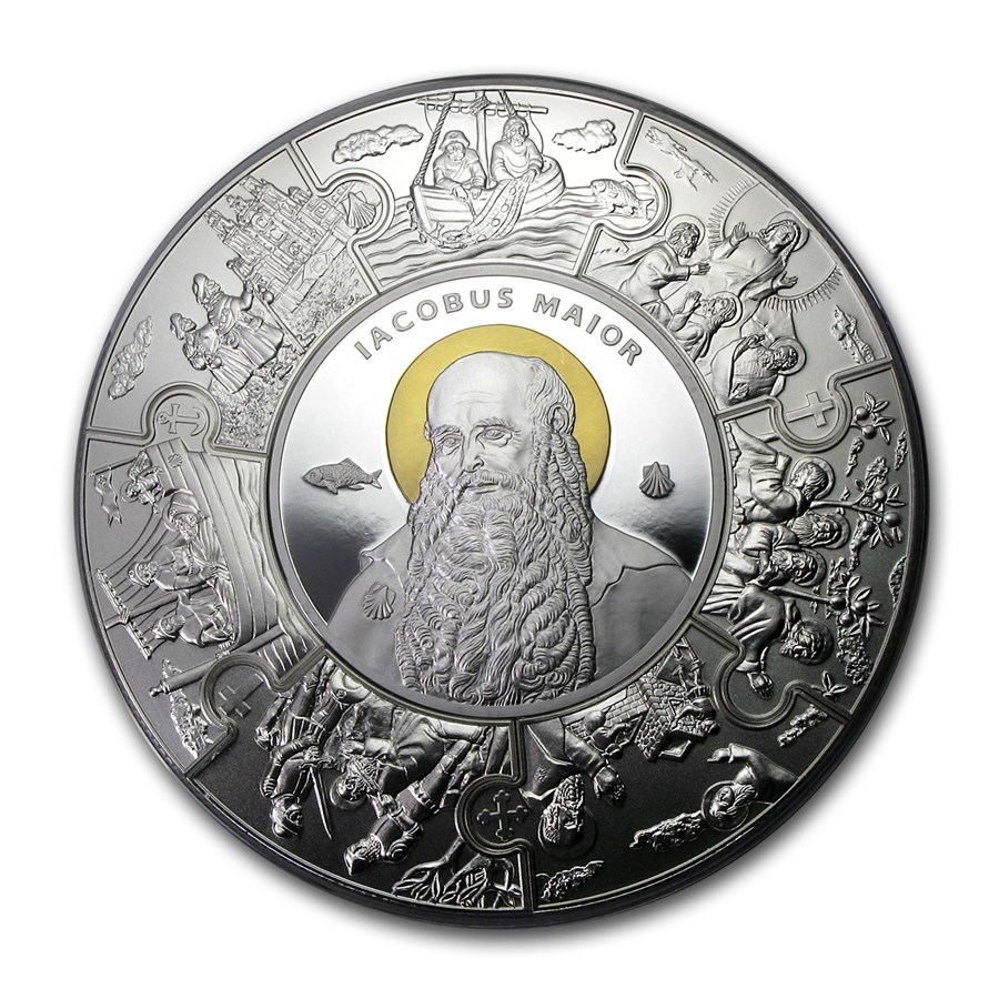 2014 tokelau 1 kilo silver 100 apostle james proof 83841 Obv
