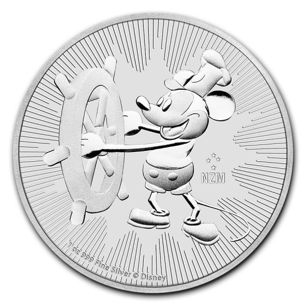 2017 niue 1oz silver mickey mouse disney steamboat willie bu reverse