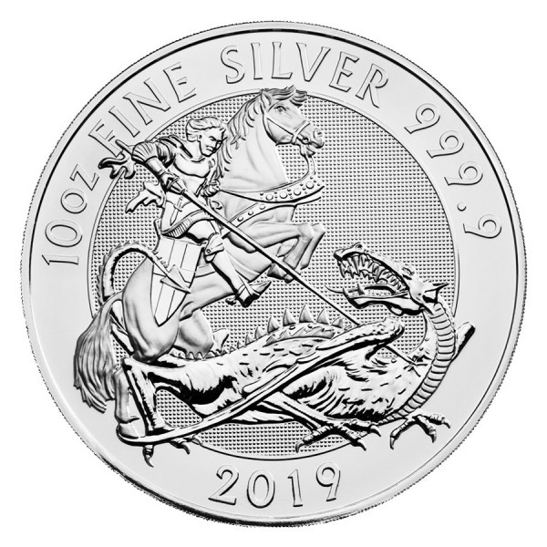 2019 10oz valiant fine silver coin uk british royal mint reverse