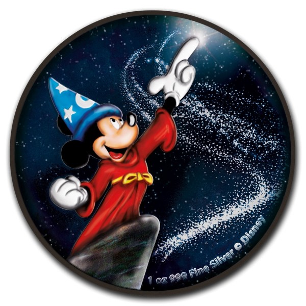2019 1oz niue disney mickey mouse fantasia night colorized black ruthenium silver coin reverse
