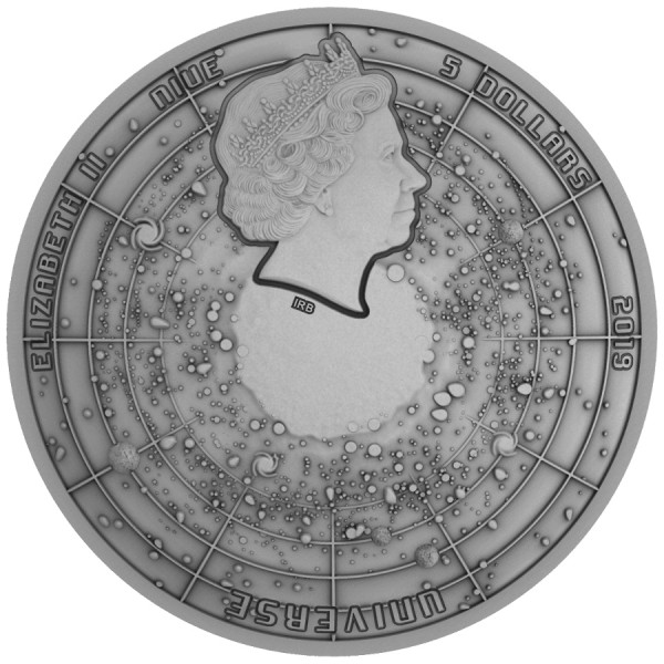 2019 2oz niue universe big bang silver antique coin back