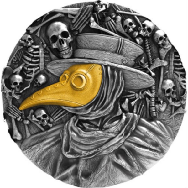 2019 2oz silver niue mask of plague doctor coin