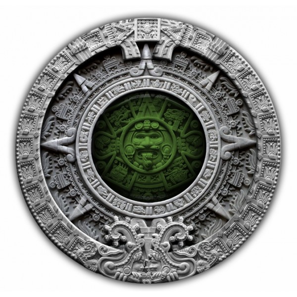 2019 niue 2oz aztec calendar coin front