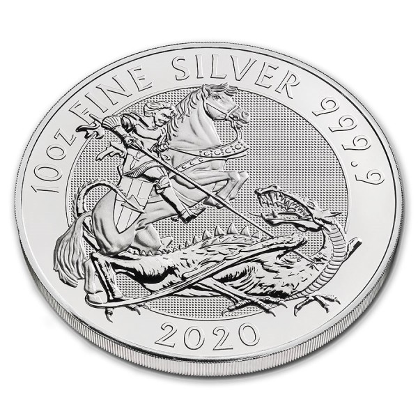 2020 10oz valiant fine silver coin uk british royal mint side