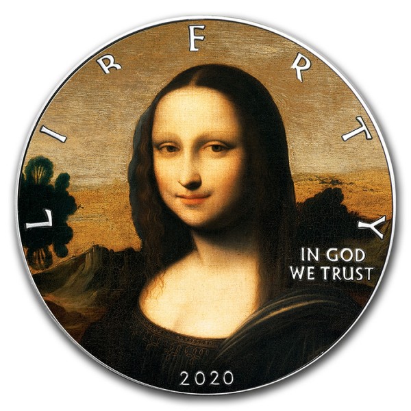 2020 1oz american silver eagle mona lisa isleworth coin reverse