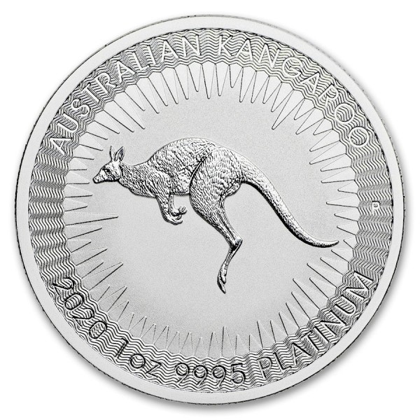 2020 1oz australian platinum kangaroo coin bu reverse