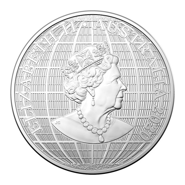 2020 1oz australian silver beneath the southern skies bu coin obverse