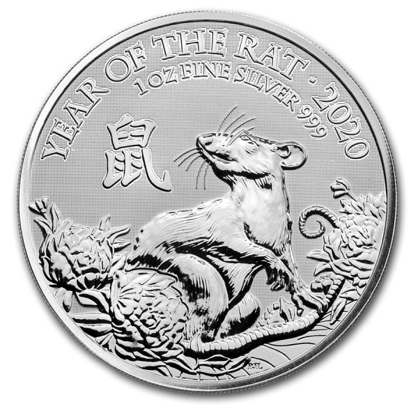 2020 1oz silver uk lunar rat coin