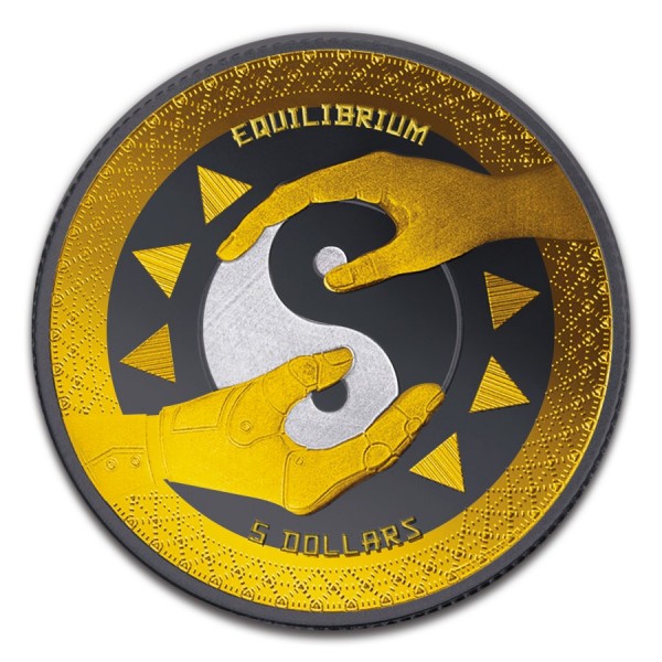 2020 1oz tokelau silver equilibrium black ruthenium gold gilded coin reverse