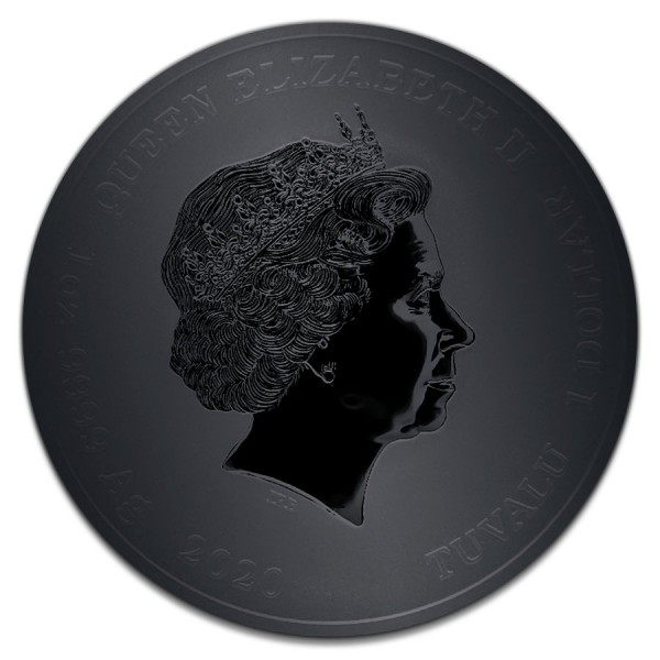 2020 1oz tuvalu silver marvel series venom black ruthenium obverse coin 1
