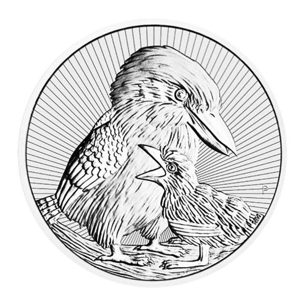 2020 2oz australian silver kookaburra and baby piedfort coin obverse