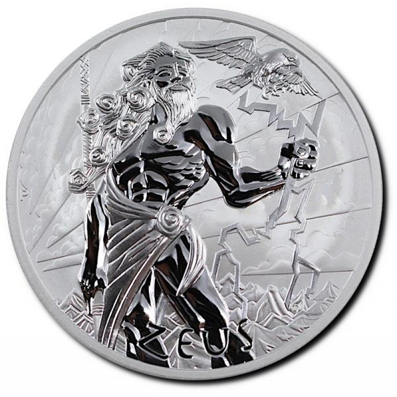 2020 Tuvalu 1 Oz Silber Gods of Olympus Zeus 1 AUD BU