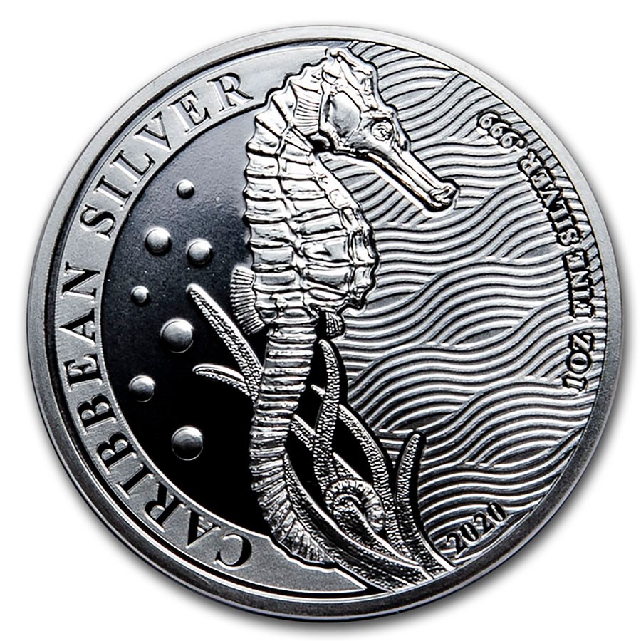 2020 barbados 1 oz silver caribbean seahorse bu 208800 slab