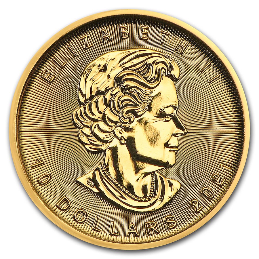 2021 canada 1 4 oz gold maple leaf bu 224958 obv