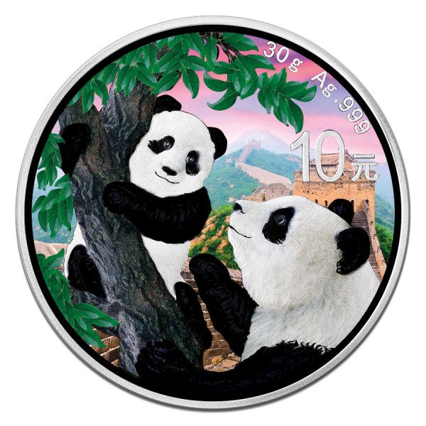 2021 china 30 gram silver panda bu slab