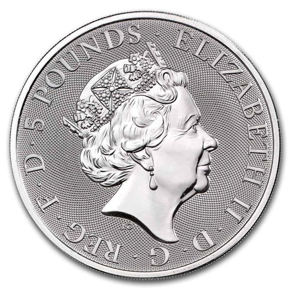 2021 great britain 2 oz silver queens beasts collector coin 232033 obv