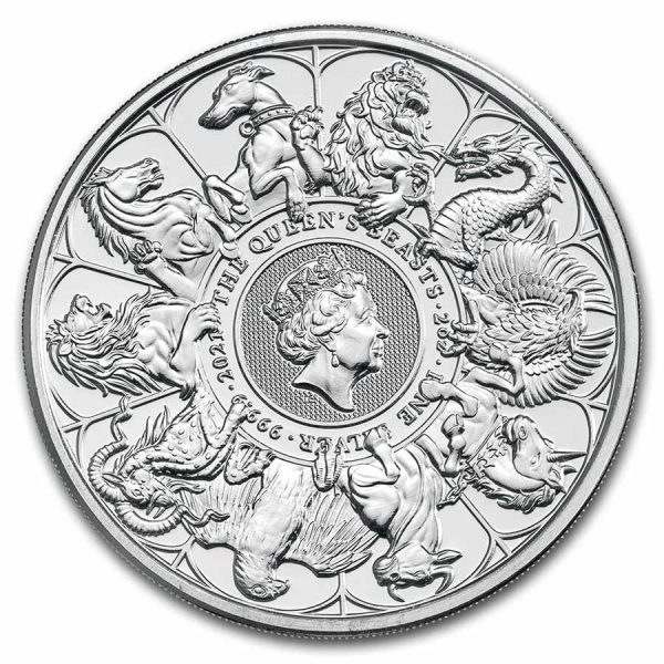 2021 great britain 2 oz silver queens beasts collector coin 232033 slab