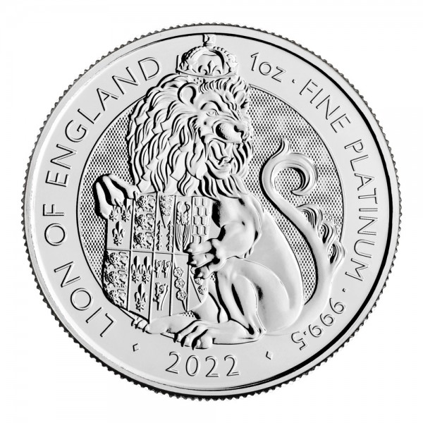 2022 1 oz platinum tudor lion rev