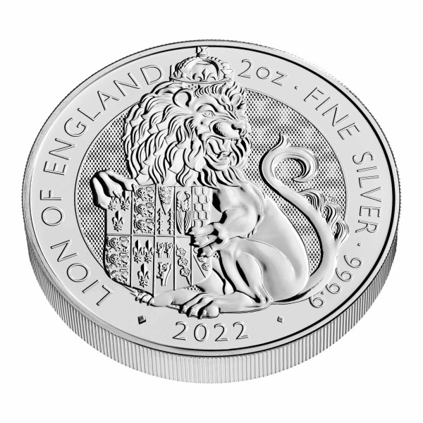 2022 2 oz silver uk lion of england rev
