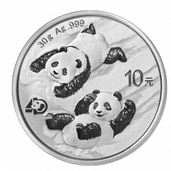 2022 30 gram china panda silver coin obs