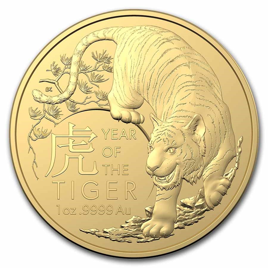 2022 australia 1 oz gold lunar year of the tiger bu 241428 slab