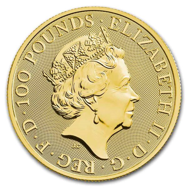 2022 gb 1 oz gold the royal tudor beasts the lion of england 247699 obv