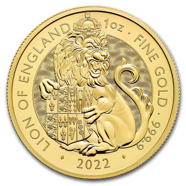 2022 gb 1 oz gold the royal tudor beasts the lion of england 247699 slab