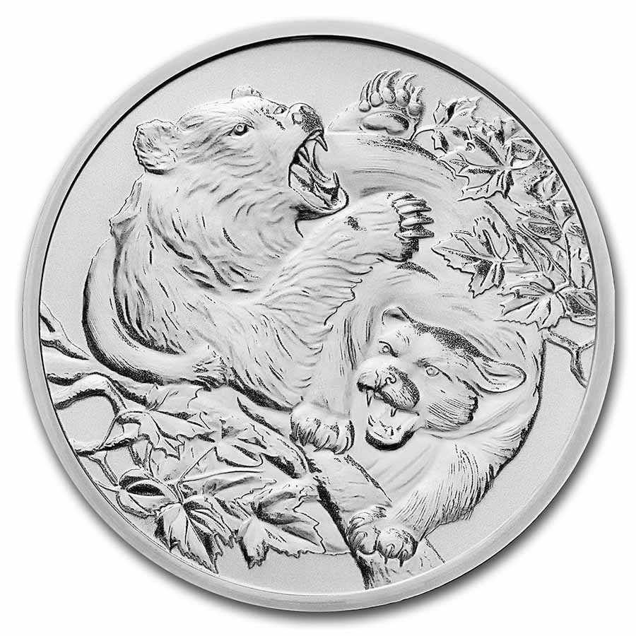 2022 niue 1 oz silver apex predators cougar vs bear bu 246065 slab