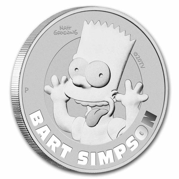 2022 tuvalu 1 oz silver the simpsons bart simpson bu 253625 rev