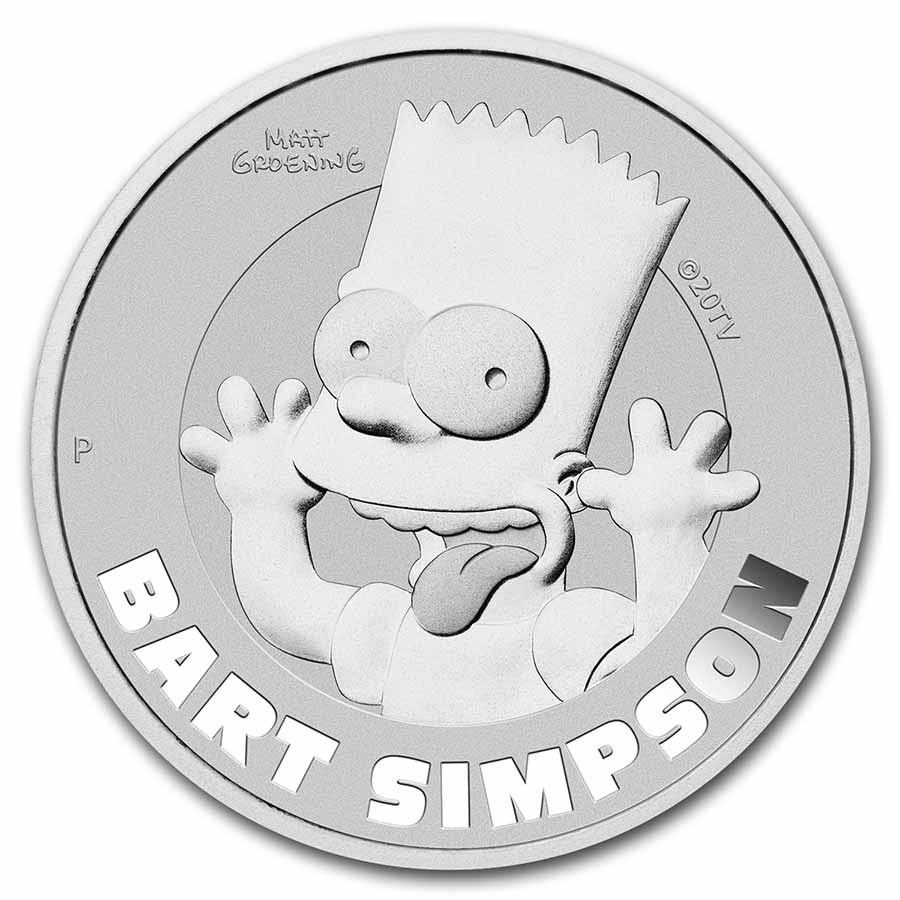 2022 tuvalu 1 oz silver the simpsons bart simpson bu 253625 slab