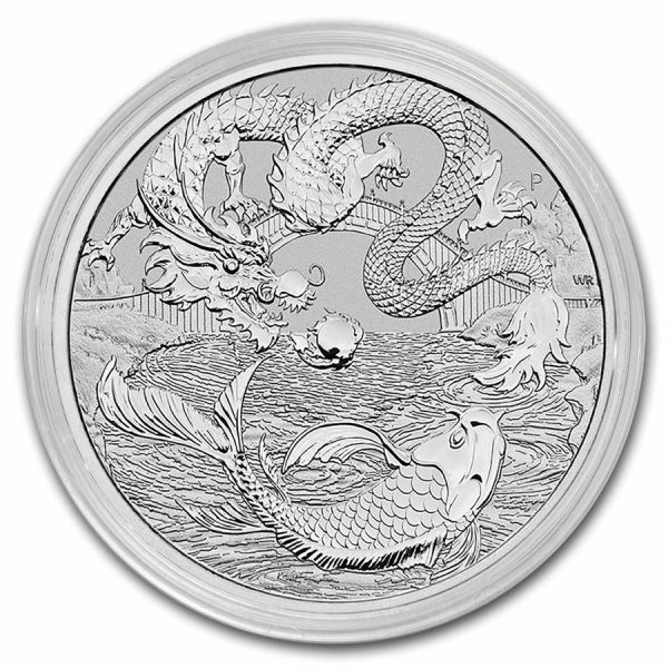 2023 australia myths legends 1 oz silver dragon koi bu 280889 rev