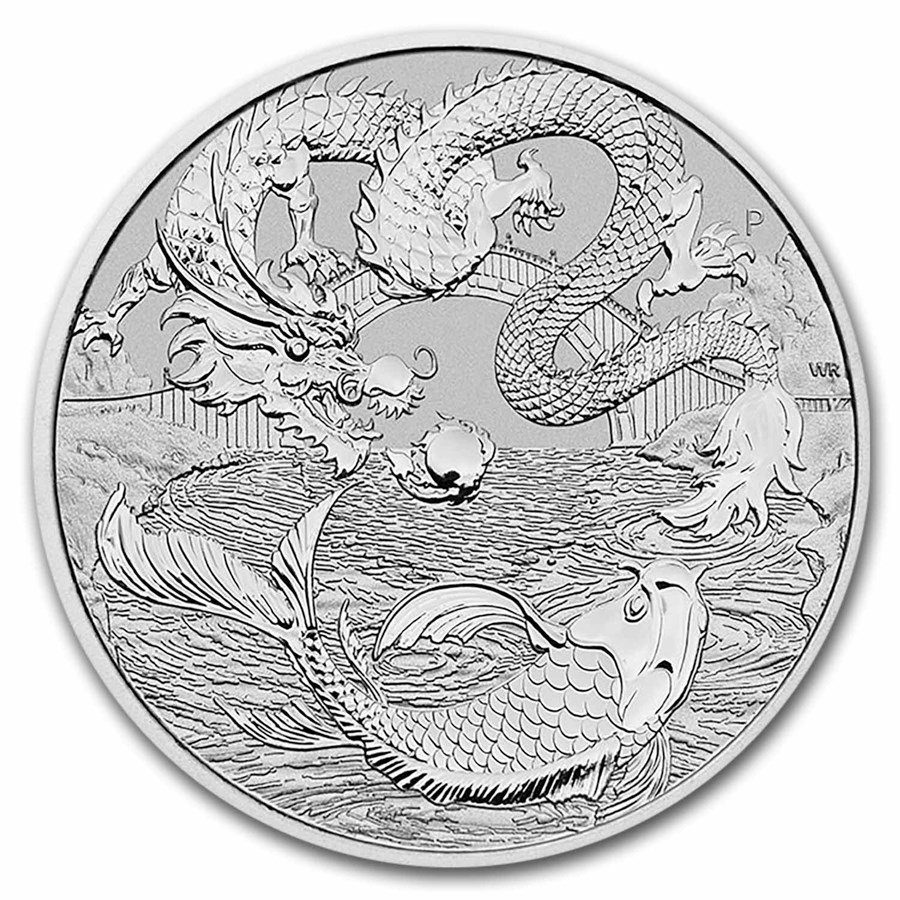 2023 australia myths legends 1 oz silver dragon koi bu 280889 slab