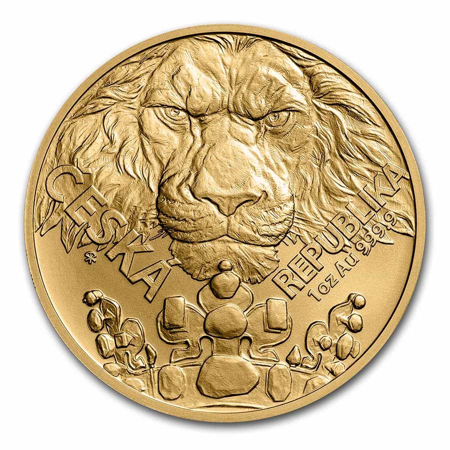 2023 niue 1 oz gold czech lion bu 263739 obv