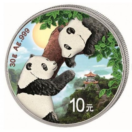 30 gr silver panda 2023 coloured yuan 10