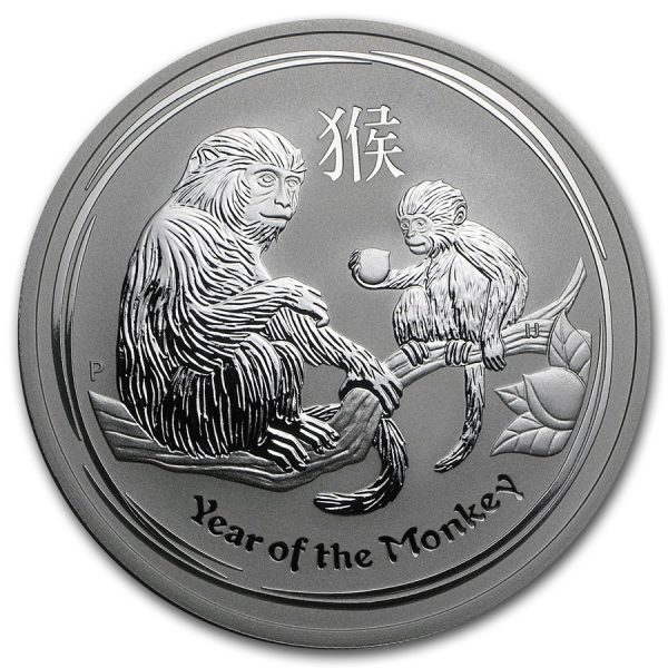 Lunar Aap 2 troy ounce zilveren munt 2016