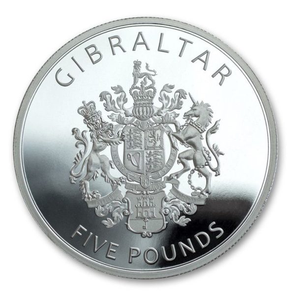 GIBRALTAR 1 oz Platinum 2022 CASTLE Montis Calpe Insigna back