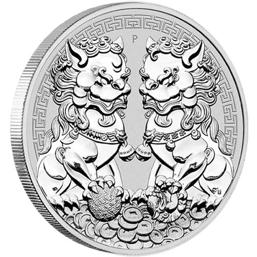 Guardian Lion Double Pixiu 1 troy ounce zilveren munt 2020 2